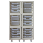 Cubeau Kunststoffschrank Schulmöbel modularer Würfel 3x2